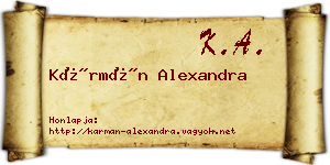 Kármán Alexandra névjegykártya