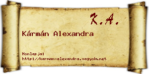 Kármán Alexandra névjegykártya